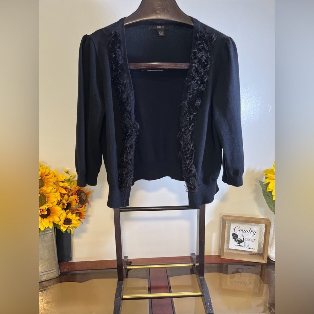 Style & Co women’s size large black 3/4  length sleeve sweater